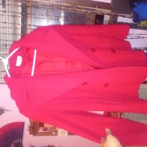 Women's Red Double-Breasted Coat